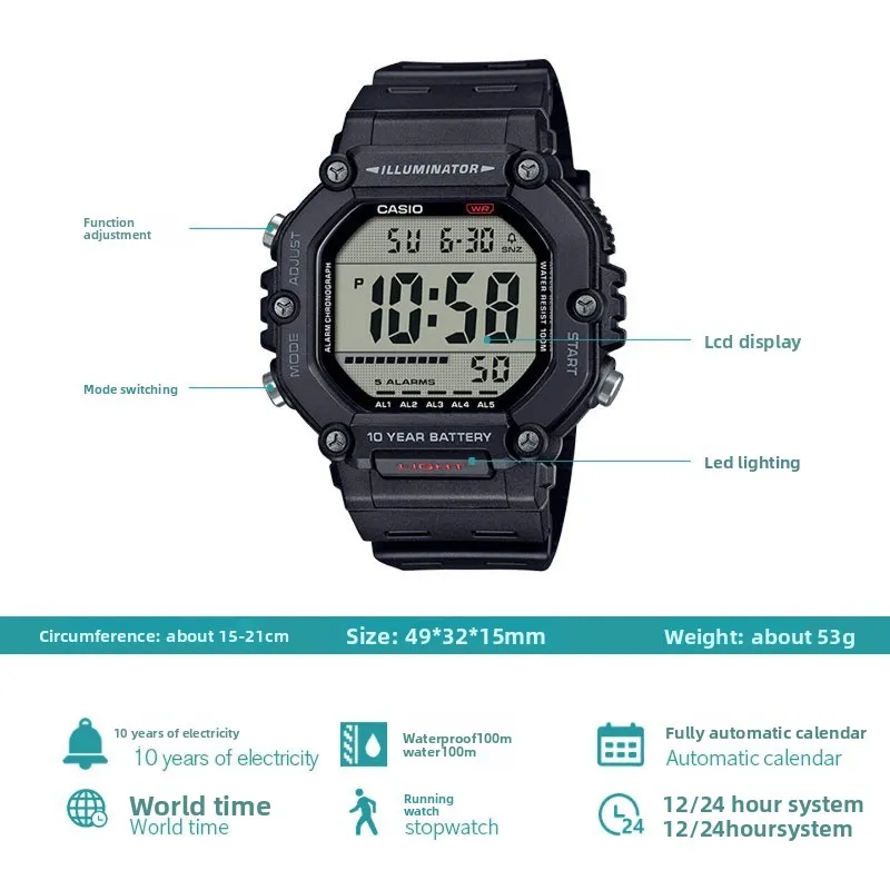 Casio AE-1600H Series Digital  - đánh giá và giá Smartwatch Casio Watches For Men