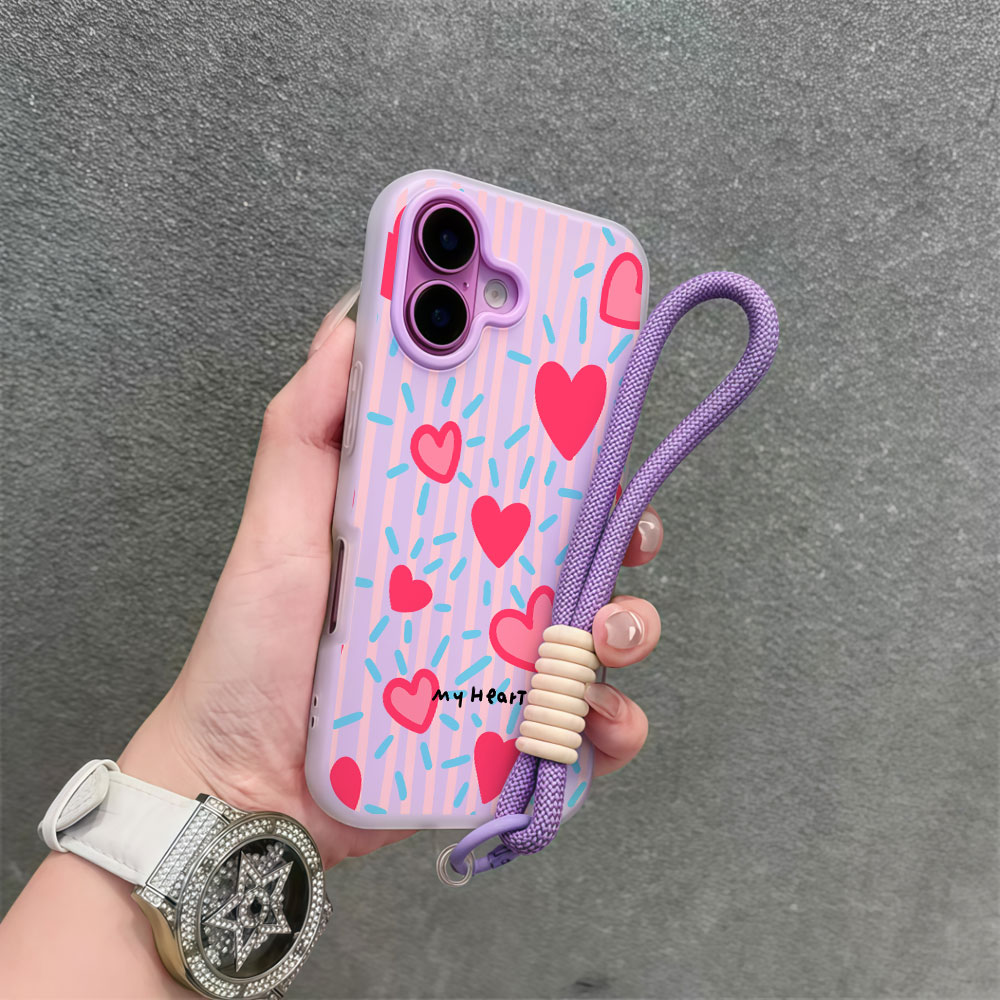 Red Heart Striped INS Phone Ca - đánh giá và giá Samsung Galaxy Strap