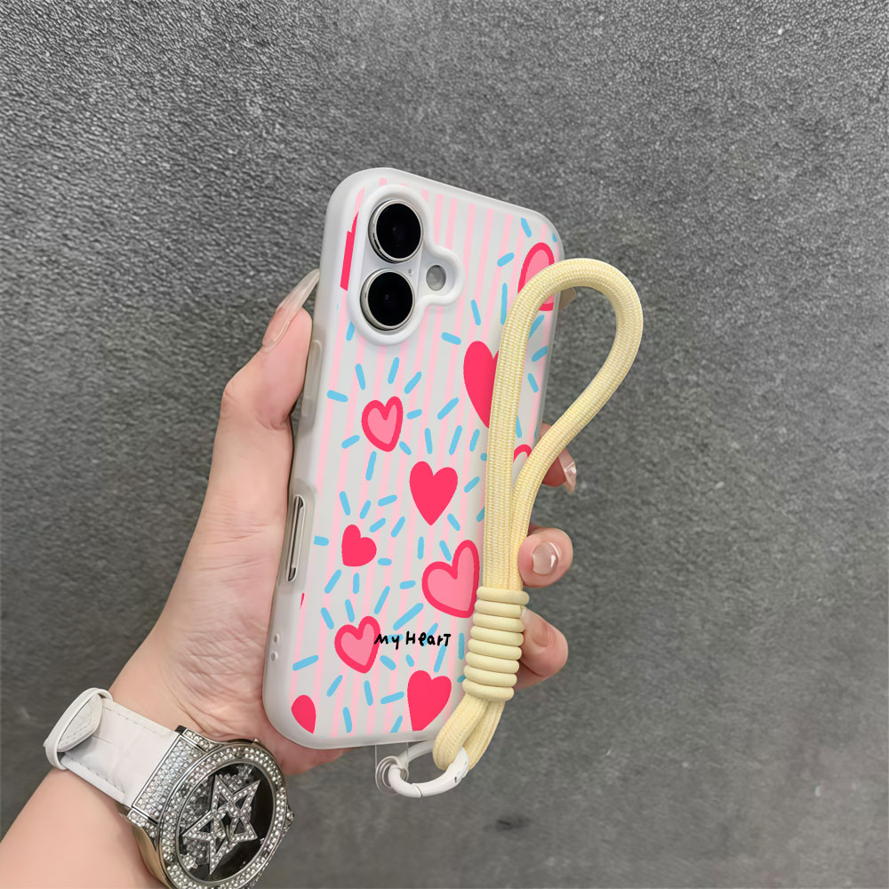 Red Heart Striped INS Phone Ca - đánh giá và giá Samsung Galaxy Strap