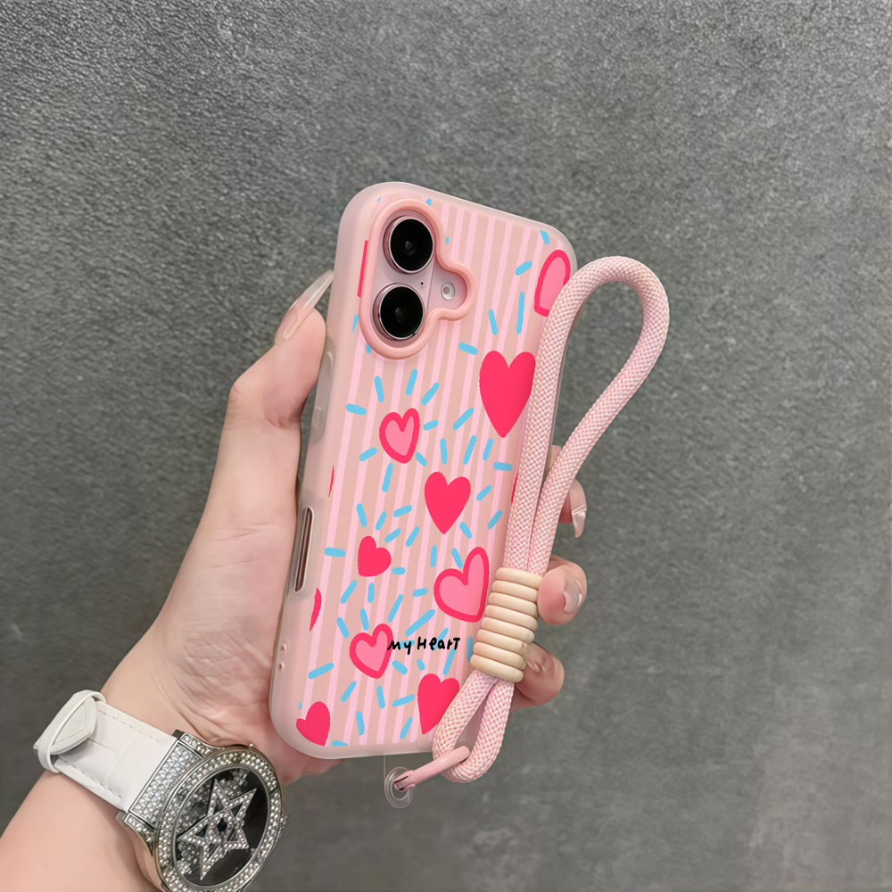 Red Heart Striped INS Phone Ca - đánh giá và giá Samsung Galaxy Strap