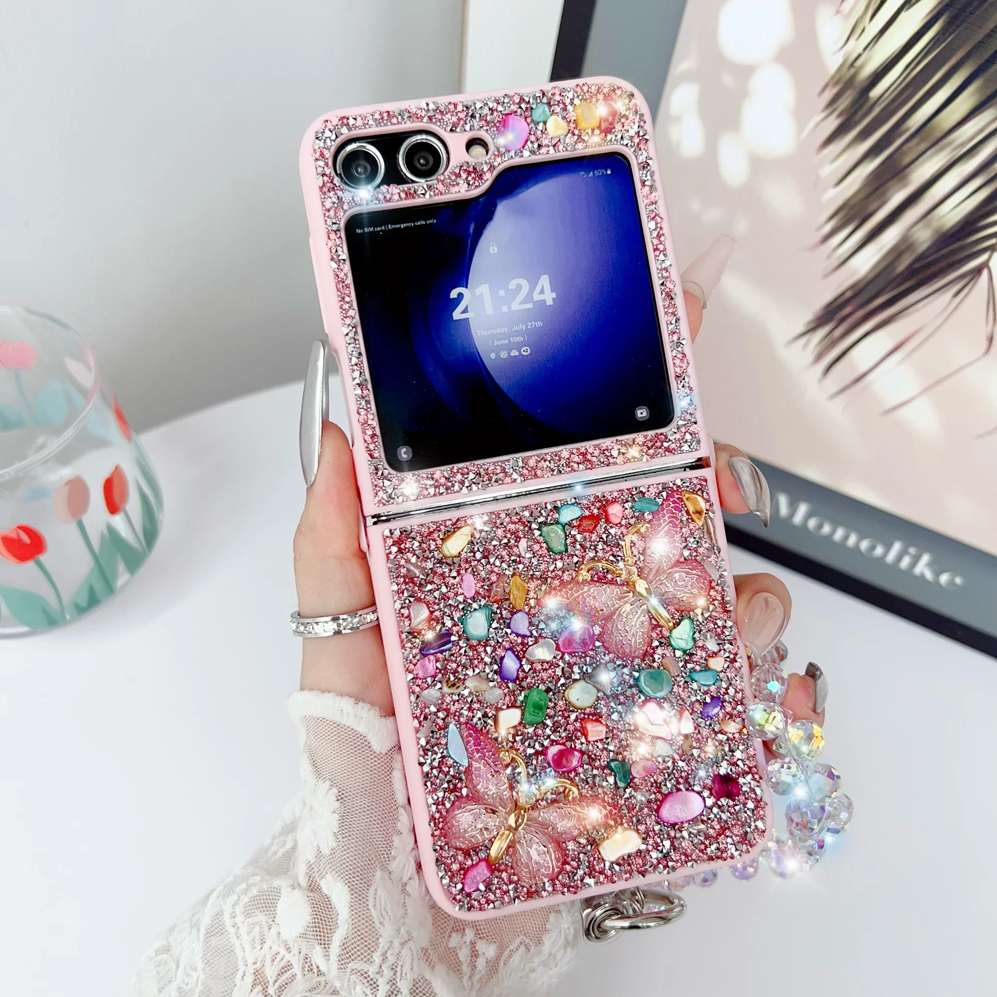 Luxury Glitter Phone Case For  - đánh giá và giá Samsung Galaxy Strap