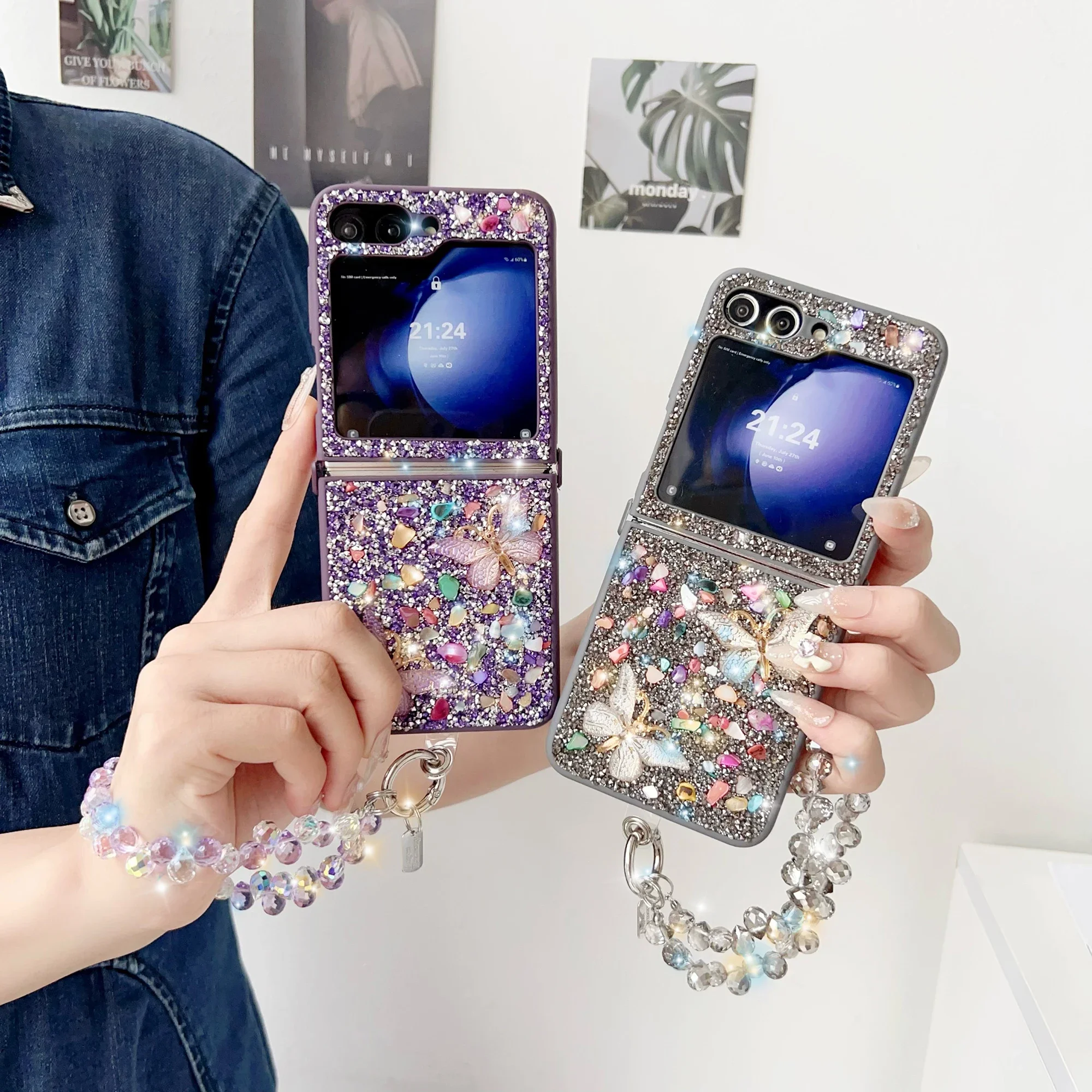 Luxury Glitter Phone Case For  - đánh giá và giá Samsung Galaxy Strap