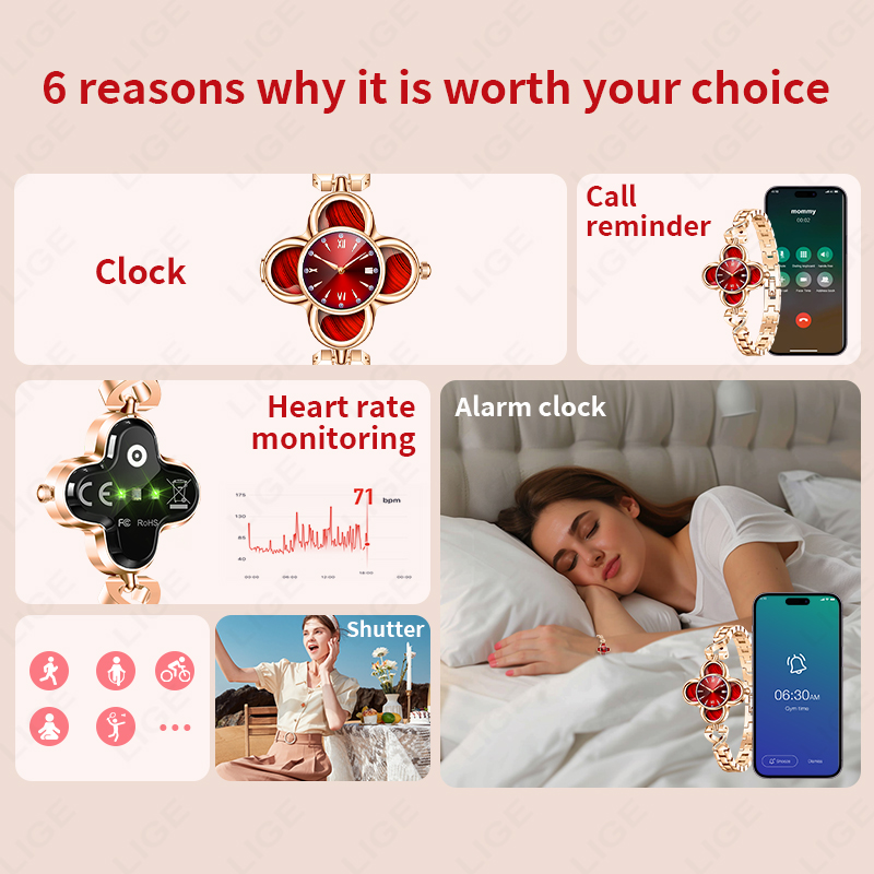 LIGE Quartz Smartwatch AI Brac - đánh giá và giá Smartwatch Digital Watches For Women