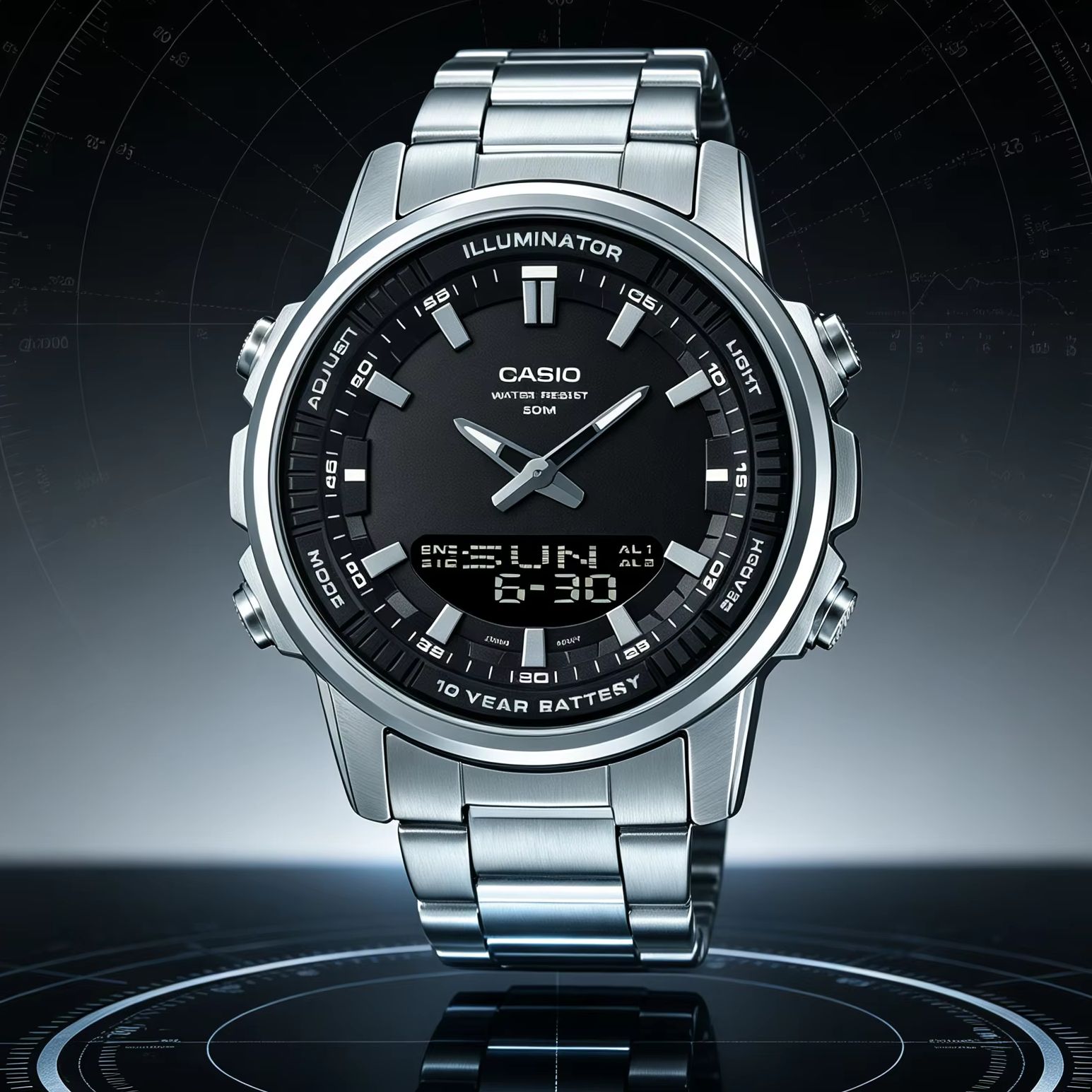 Casio AMW‑880D | Stainless Ste - đánh giá và giá Smartwatch Casio Watches For Men