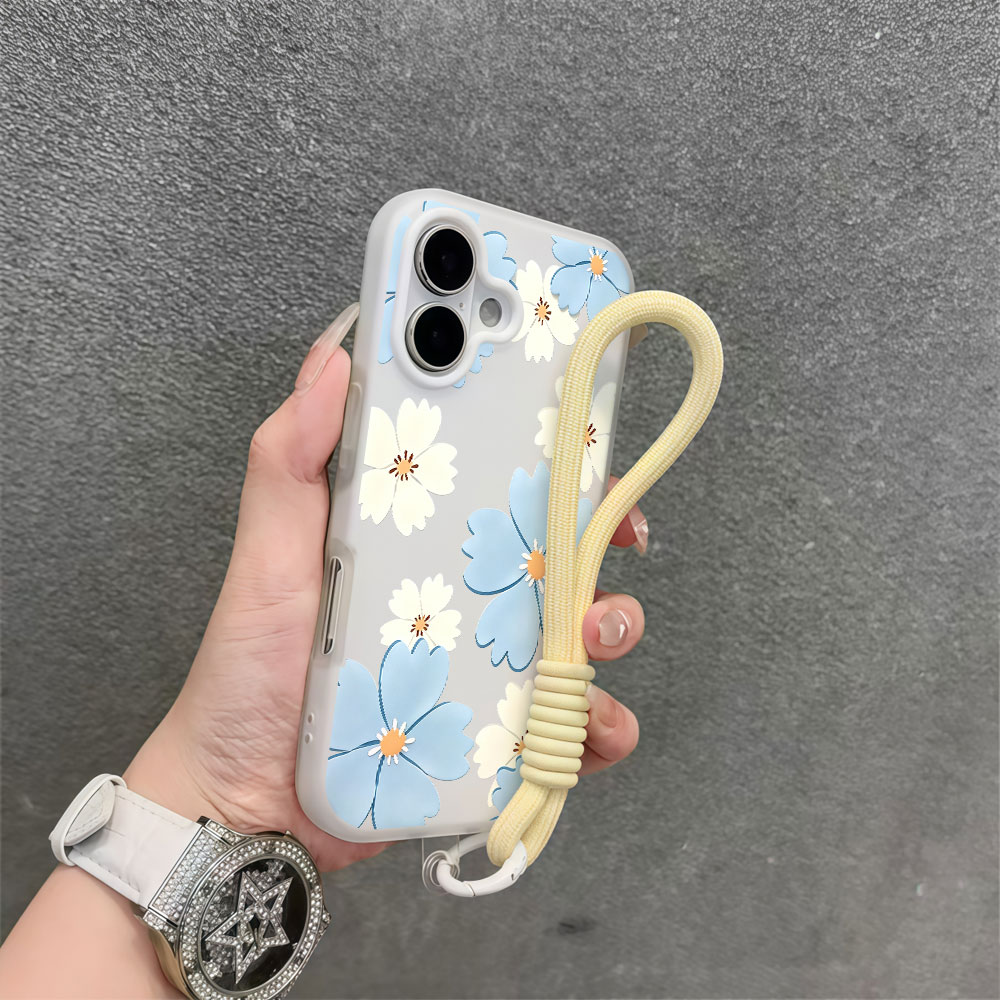 Light Blue White Floral Phone  - đánh giá và giá Samsung Galaxy Strap