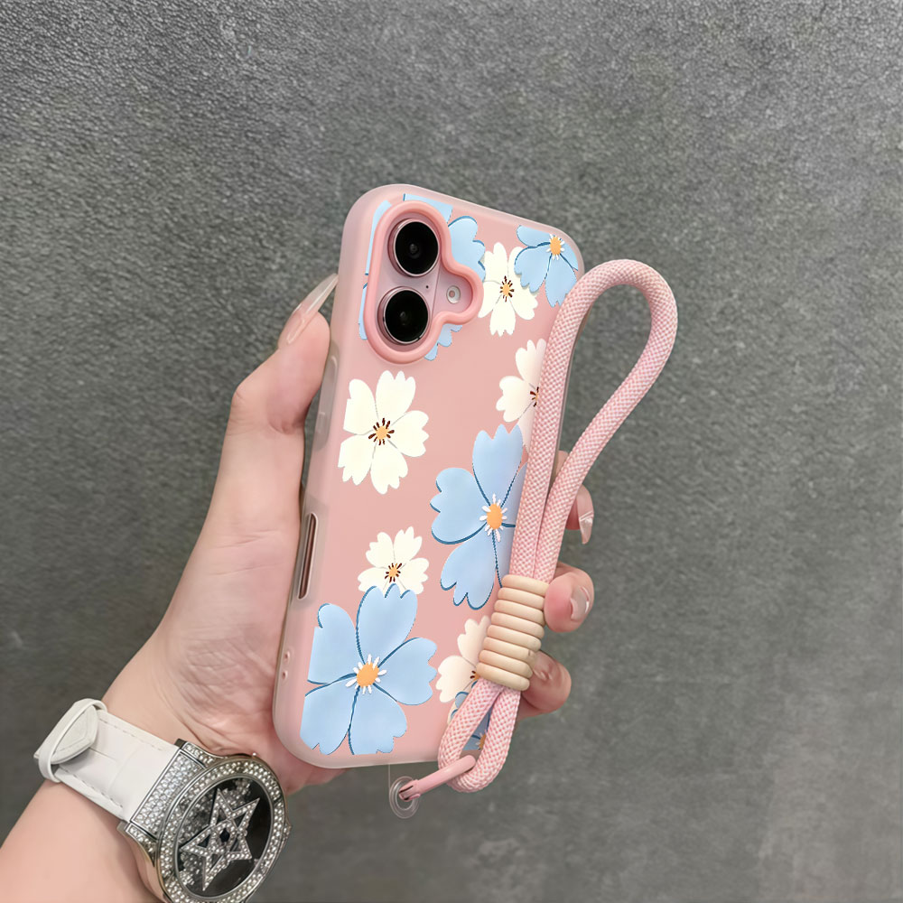 Light Blue White Floral Phone  - đánh giá và giá Samsung Galaxy Strap