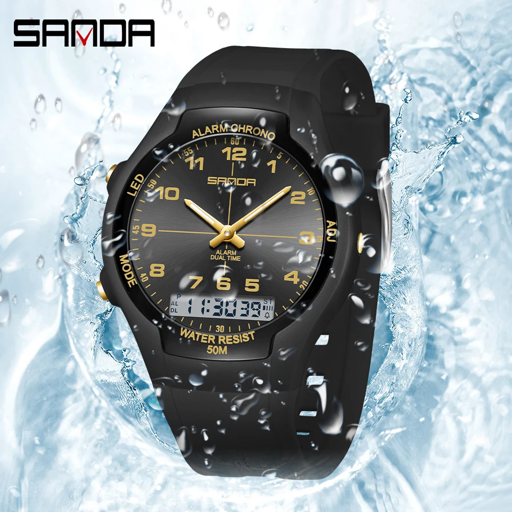 SANDA New 6320 Light Luxury Fa - đánh giá và giá Chronograph Sport Watch