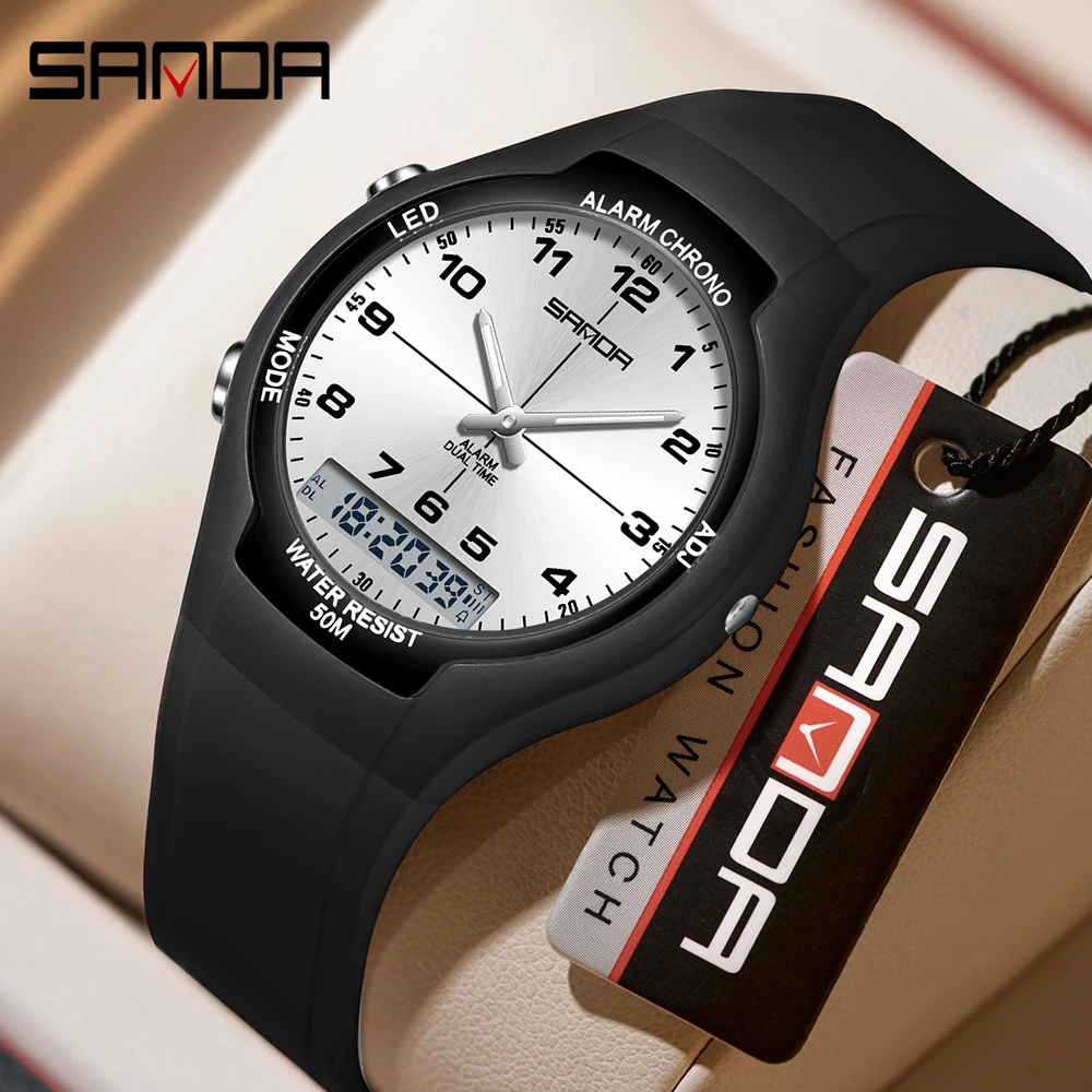 SANDA New 6320 Light Luxury Fa - đánh giá và giá Chronograph Sport Watch